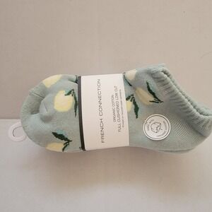 FRENCH CONNECTION ORGANIC COTTON Lemon Cocktails 5 Pk Low Cut Socks Shoe Sz 4-10